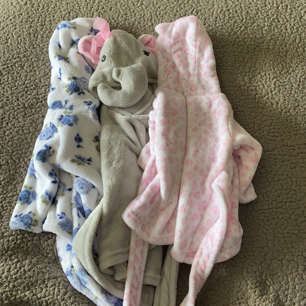 Three bathrobes